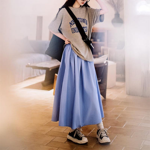 Maden Babyblaues ärmelloses Maxikleid 