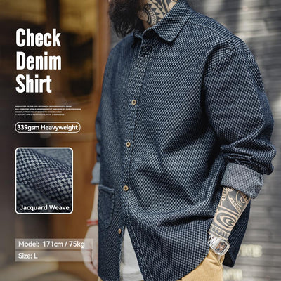 MADEN Men's Checkerboard Shirt