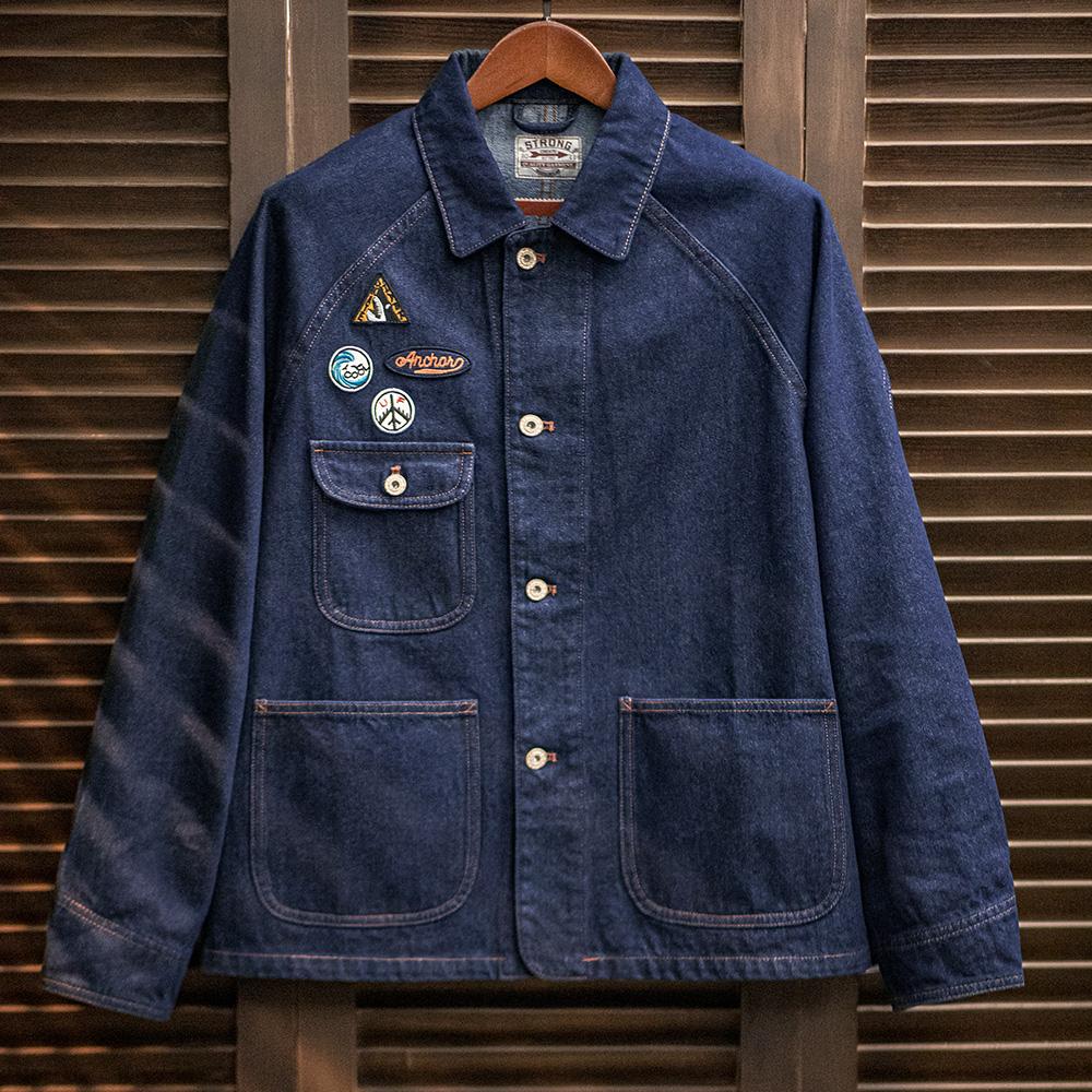 MADEN Embroidery Badge Denim Jacket