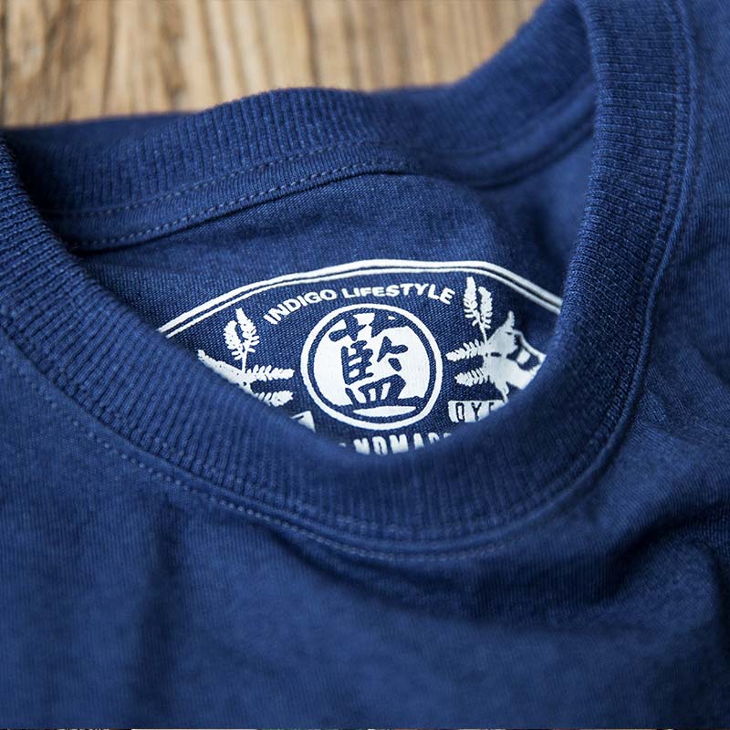 MADEN ヴィンテージ 藍染め 綿の半袖シャツ