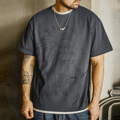 MADEN Chief Joseph Muster bedrucktes T-Shirt - 100 % Baumwolle