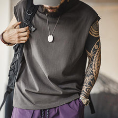 MADEN 100% Baumwolle Locker sitzendes Tanktop