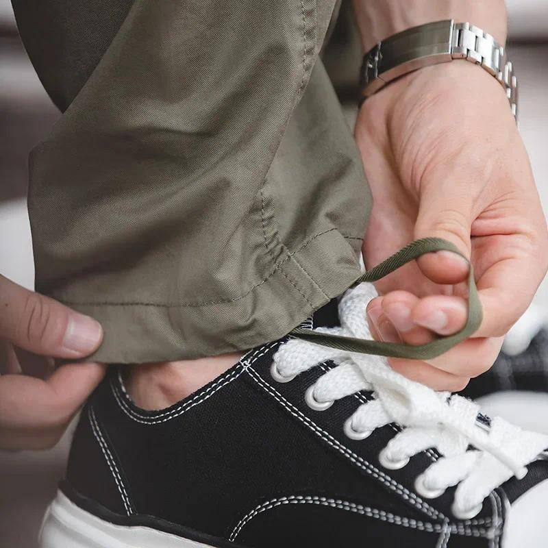 Pantalones tácticos cargo de algodón grueso con múltiples bolsillos para hombre MADEN