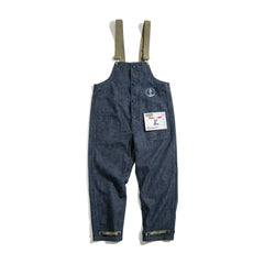 MADEN Herren Schwergewicht Baumwoll Cargo Denim Latzhose