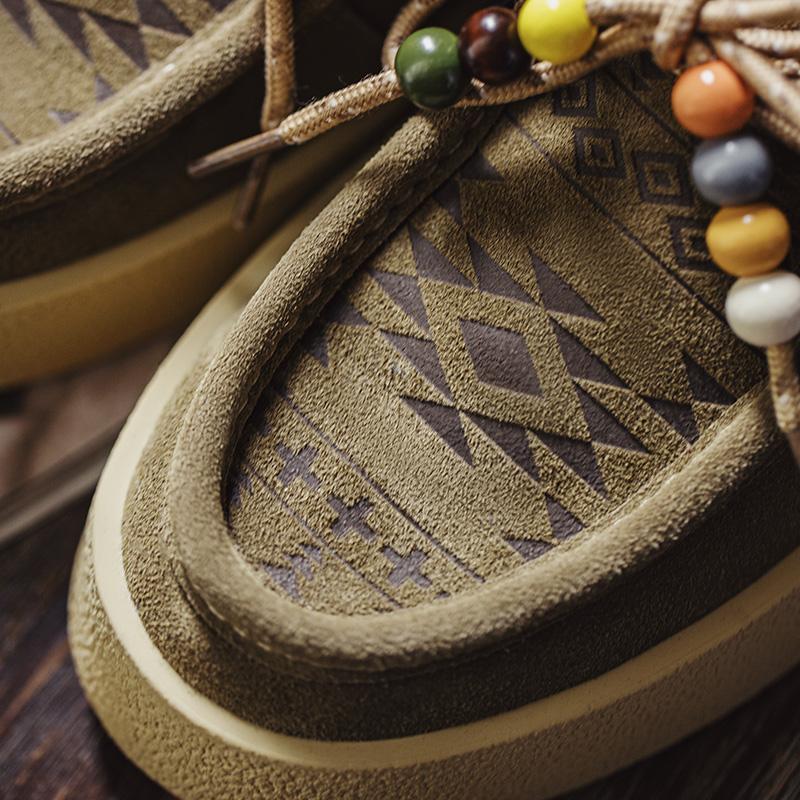 MADEN Herren Fransen Wildleder Mokassinschuhe