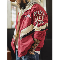 Chaqueta de carreras a bloques de color para hombre MADEN NCAA
