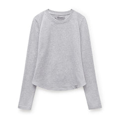 Camiseta ajustada de manga larga con cuello redondo para mujer MADEN