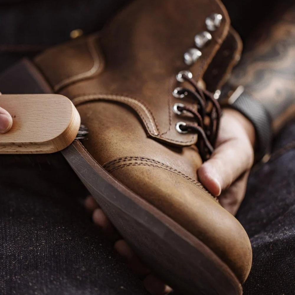 MADEN Herren Retro Leder 8111 Kampfstiefel
