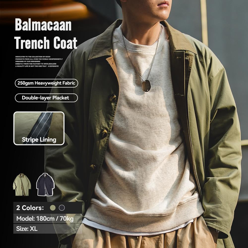 Áo khoác trench coat Balmacaan MADEN