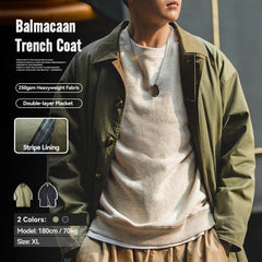 Áo khoác trench coat Balmacaan MADEN