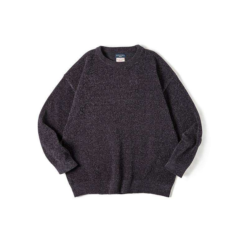 Suéter de chenilla para hombre MADEN – Suave, acogedor, cuello redondo, cálido, básico, tejido de punto
