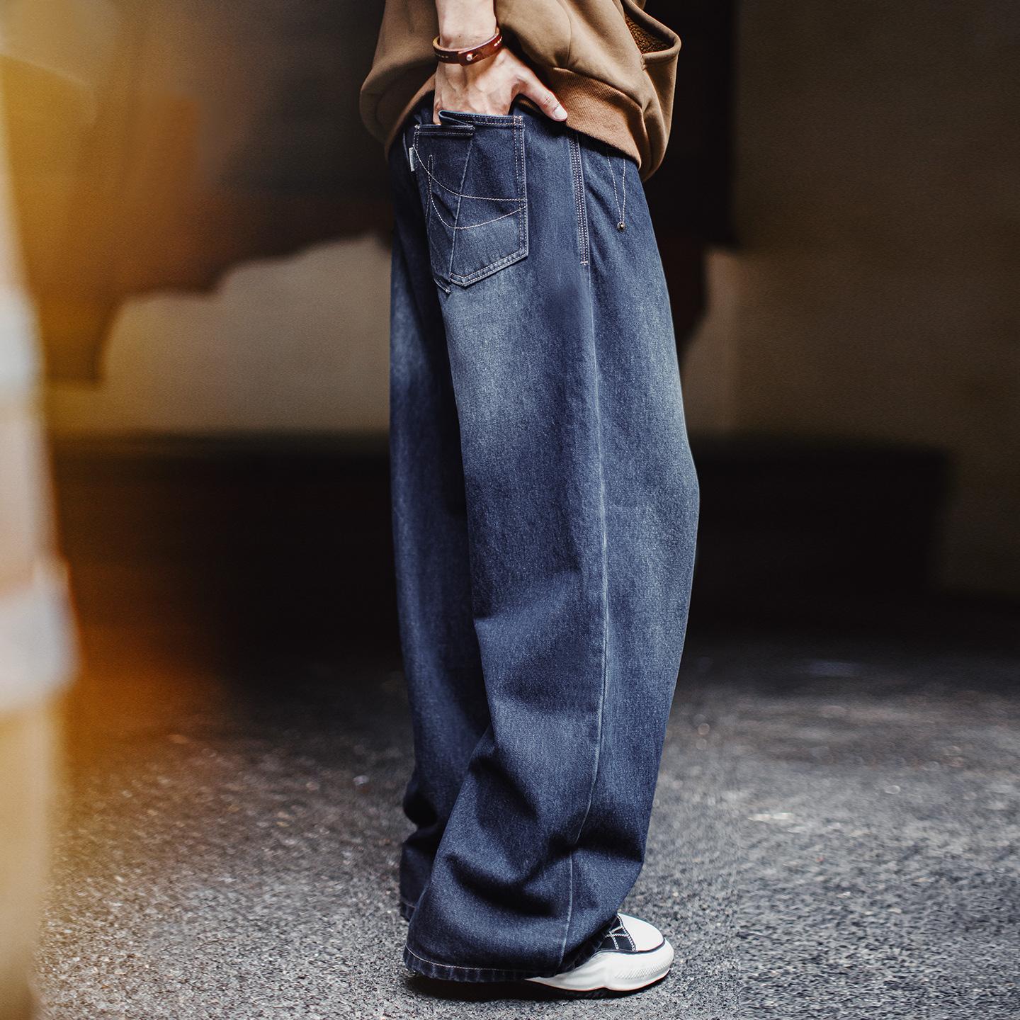Jeans de trabajo retro MADEN, pantalones casuales de pierna recta