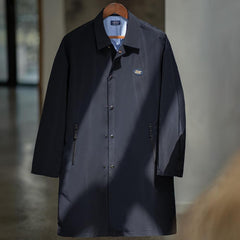 MADEN Herren Schwerer Baumwoll Balmacaan Trenchcoat