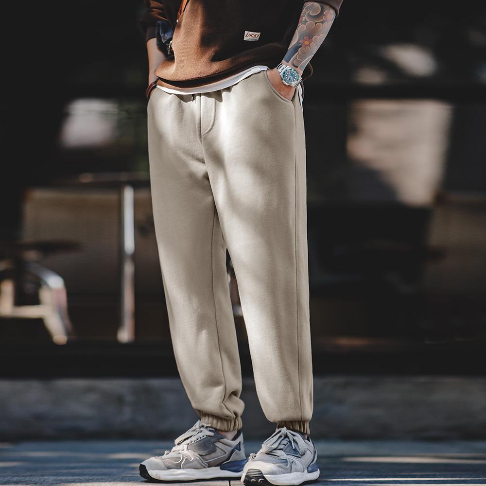 MADEN Schwere Fleece-Jogginghose mit Kordelzug