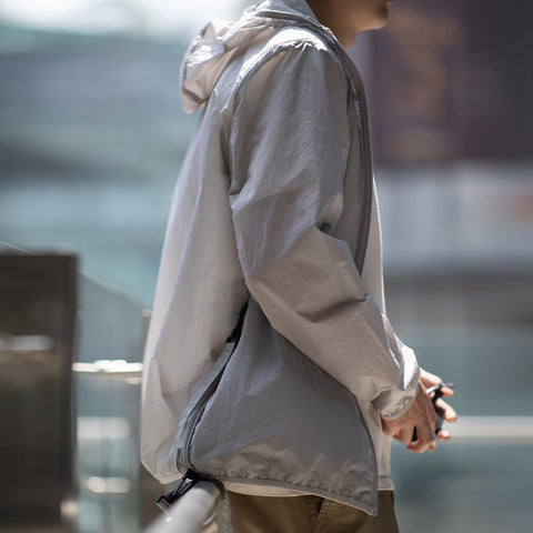 MADEN UPF 50+ UV Sunscreen Jacket Sun-protective Coat Zip-Up Ultra Light Thin Breathable Portable Hooded Skin Coat