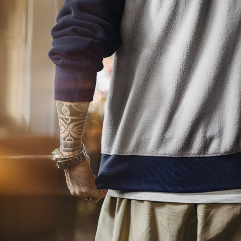 Sudadera tipo polo MADEN de forro polar con media cremallera