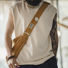 MADEN 100% Baumwolle Locker sitzendes Tanktop