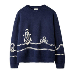 MADEN Herren Marineblauer Strickpullover
