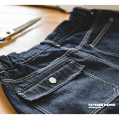 MADEN Locker geschnittene 12,8oz Gewaschene Denim Jeans