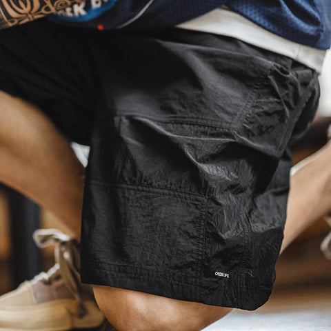 MADEN Outdoor Deconstructed Cargo Shorts - Summer Lightweight Quick-Dry Breathable Men's Textured Straight-Cut Trail Pants