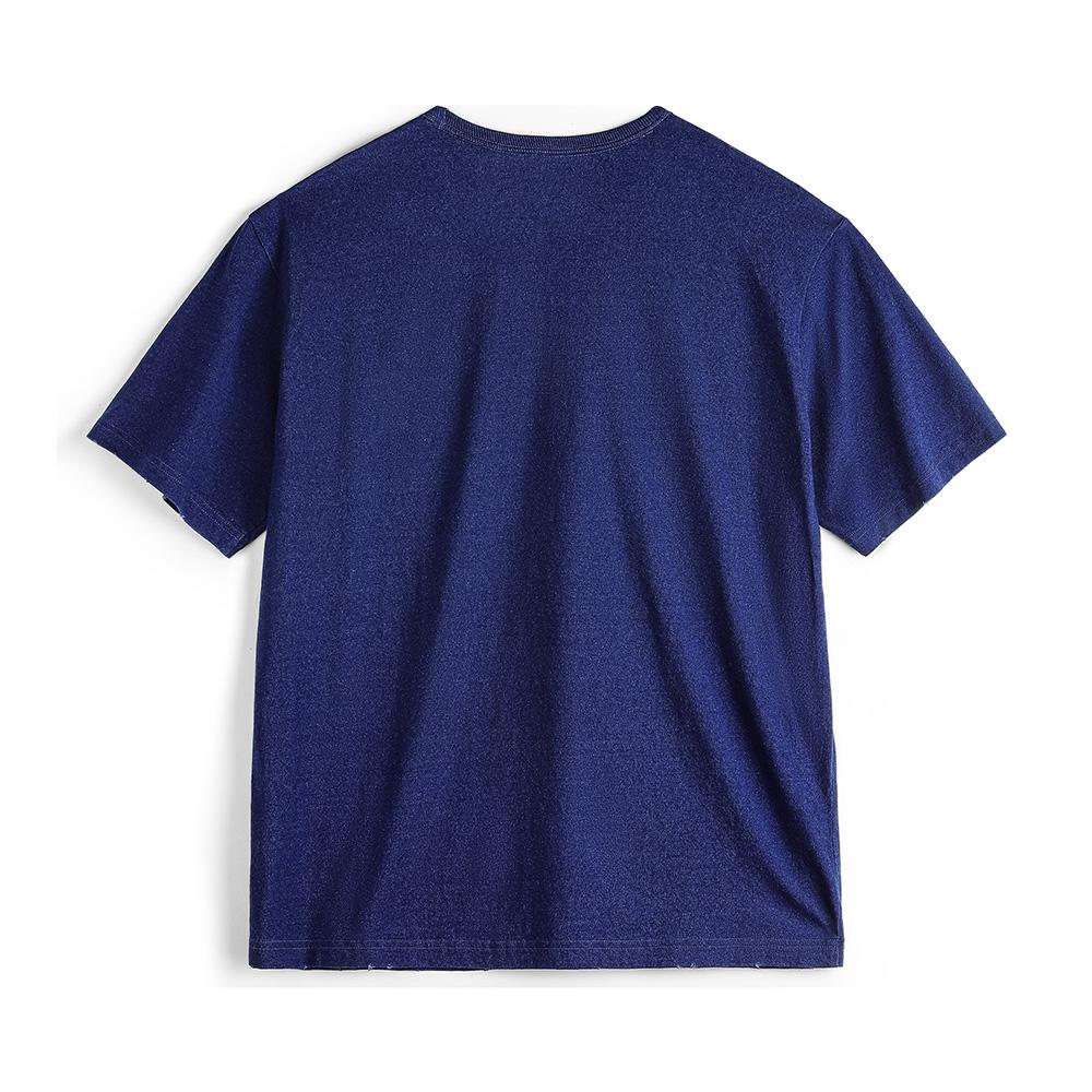 MADEN Japanisches T-Shirt aus schwerem Indigo mit Tasche