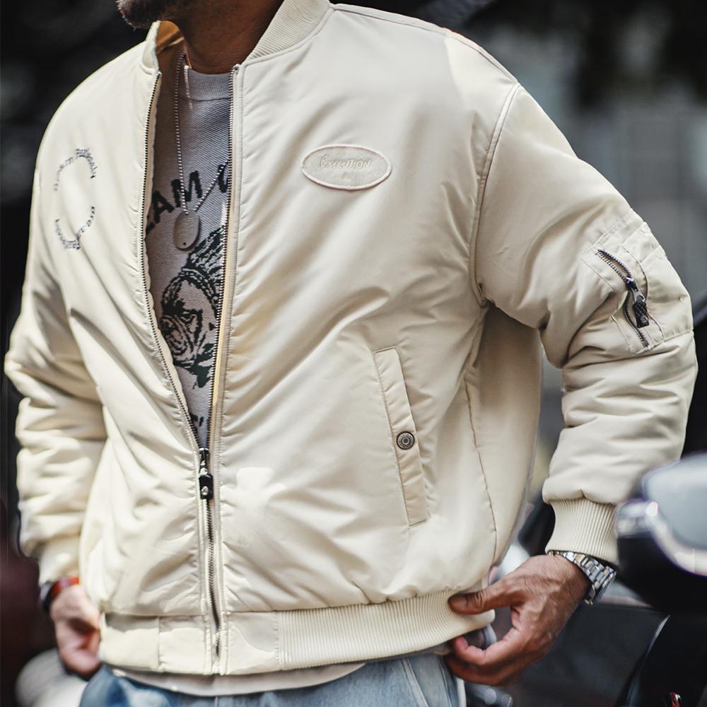 MADEN MA1 White Bomber Jacket