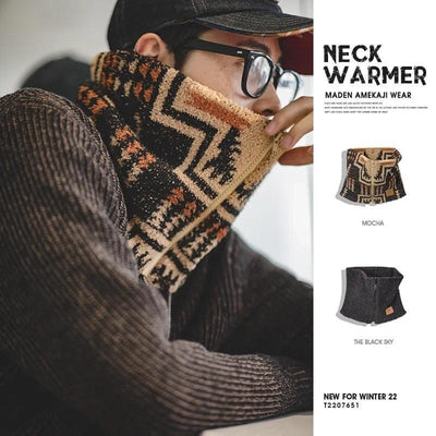 Maden Winter Scarf for Men Warm Outdoor Zip Fleece Neck Warmer Ski Climbing Cycling Snood Scarf Scarves Collar