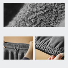 Pantalon de jogging chaud et confortable en polaire épaisse MADEN pour femme, taille haute, gris foncé. 