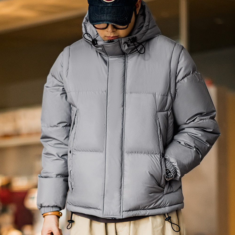 MADEN Men's Detachable Sleeve Down Puffer Vest Jacket