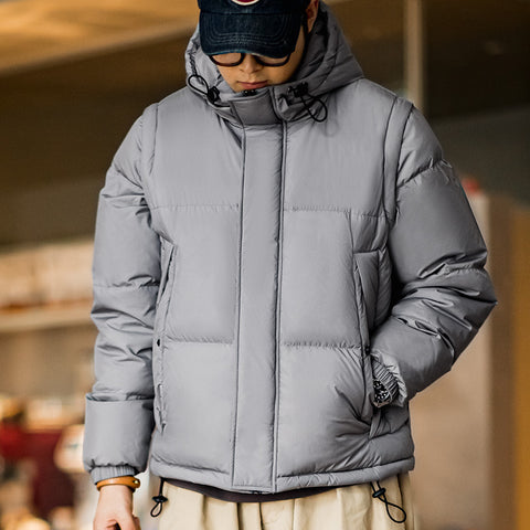 마덴 남성용 겨울 분리형 소매 다운 재킷 야외 기능성 후드 조끼 따뜻한 두꺼운 외투 다용도 파카