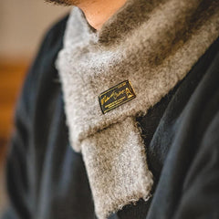 MADEN Vintage Mohair Strickfransen Schal für Herren