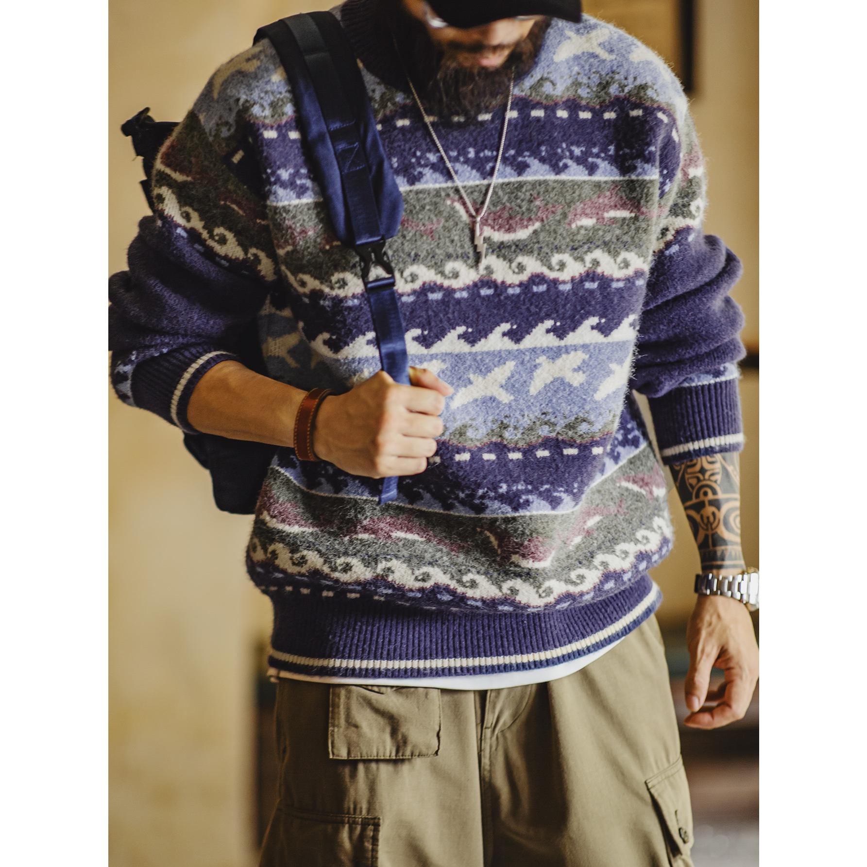 MADEN Herren Fair Isle Strickpullover