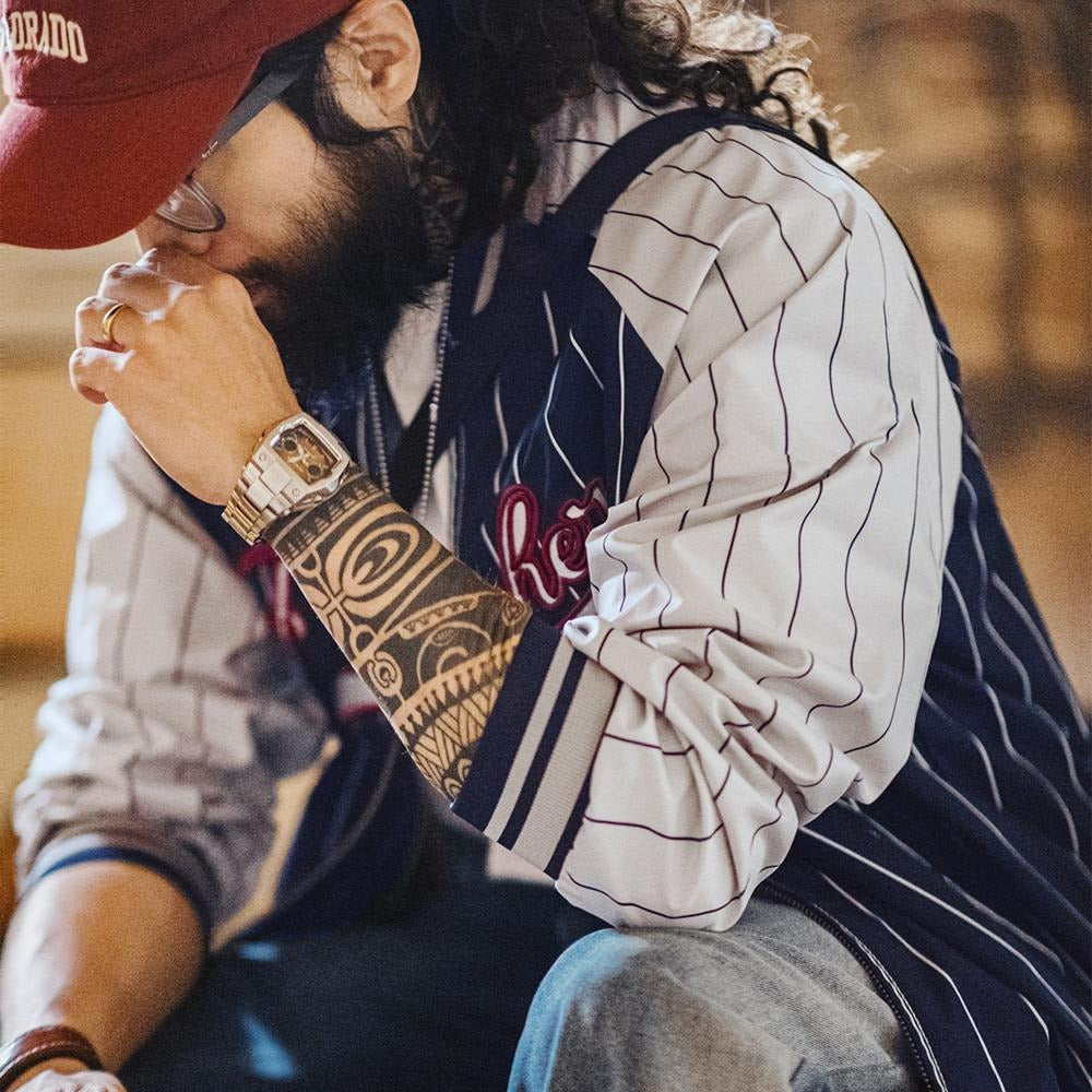 MADEN Bestickte Varsity Baseballjacke