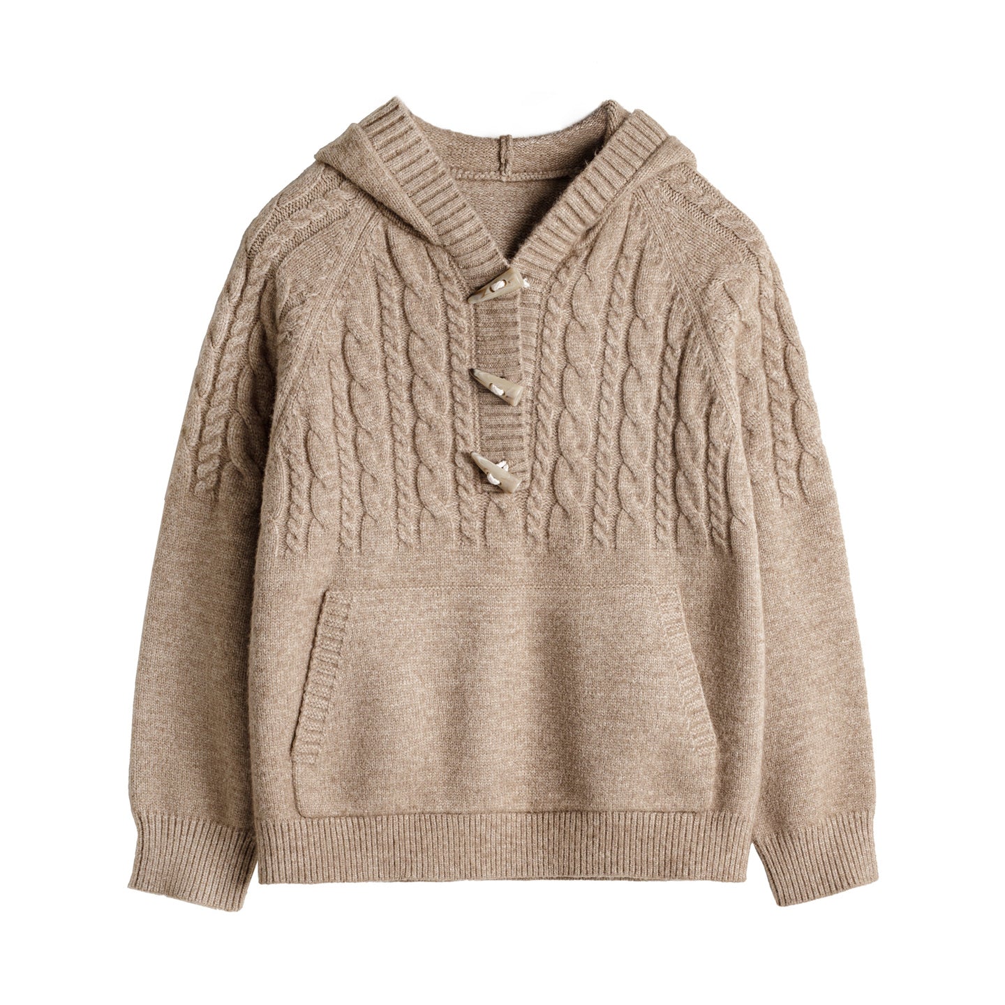 MADEN Kapuzenpullover mit Horn-Knebelverschluss