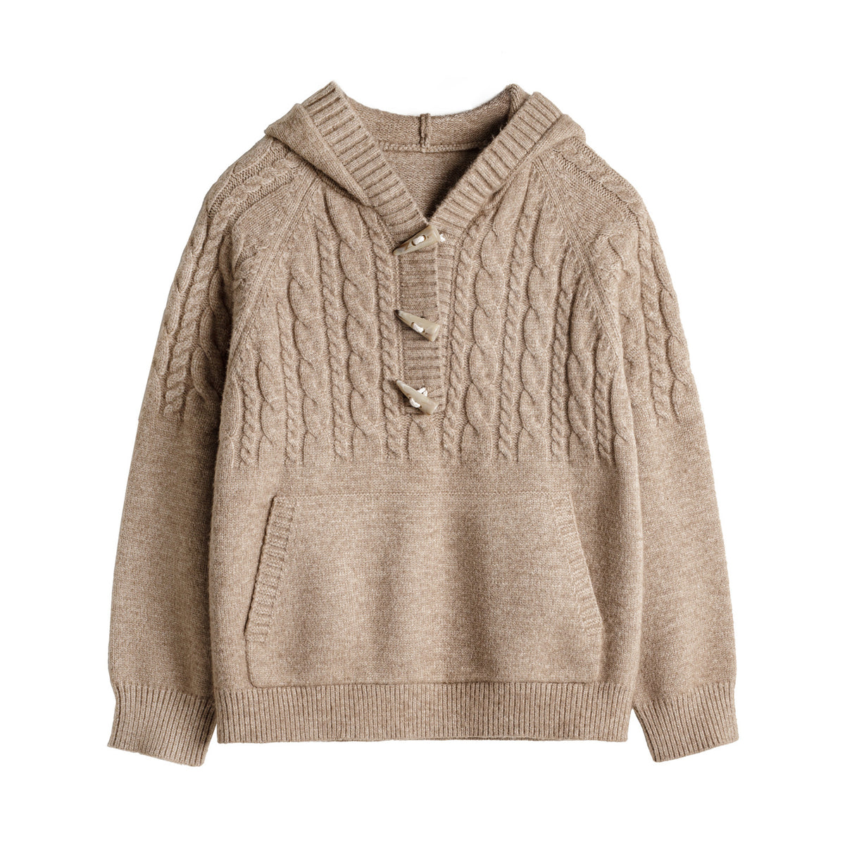 MADEN Kapuzenpullover mit Horn-Knebelverschluss