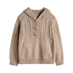 MADEN Kapuzenpullover mit Horn-Knebelverschluss