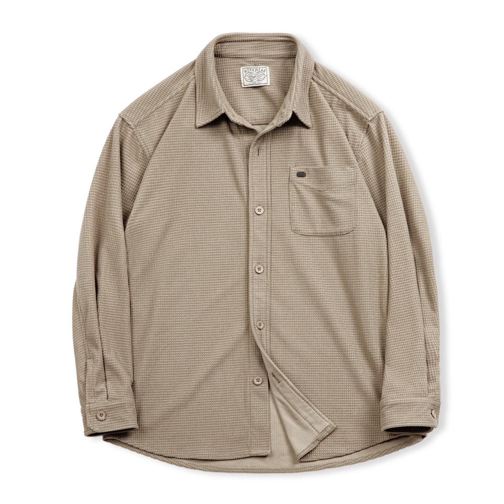 MADEN Herren Retro Corngrain Kariertes Button-Down Hemd