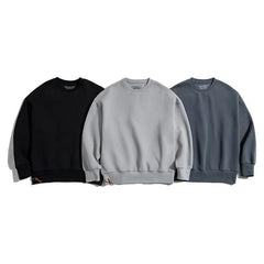 Sudadera de cuello redondo de tela técnica Air-Layer de peso pesado MADEN