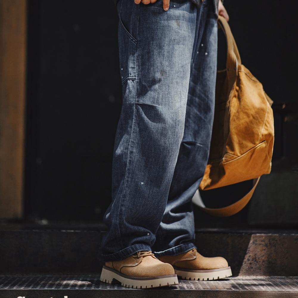 MADEN Herren Wildleder Gezackte Desert Boots für Freizeit