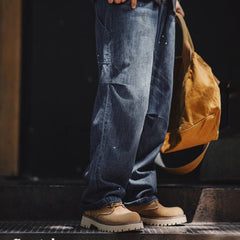 MADEN Herren Wildleder Gezackte Desert Boots für Freizeit