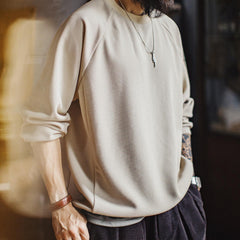 Sudadera retro de cuello redondo y peso pesado MADEN