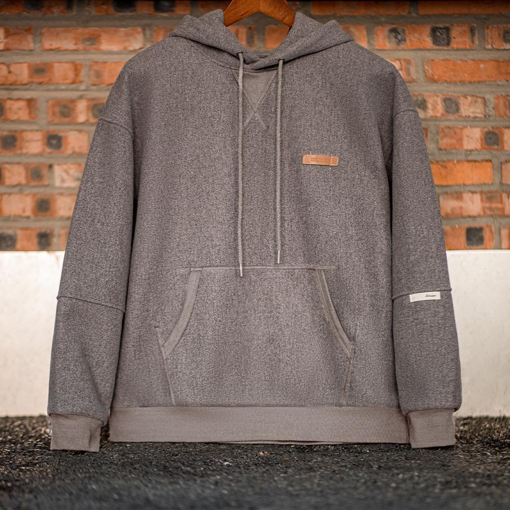 MADEN Herren Schwerer Fleece-Hoodie mit überschnittenen Schultern
