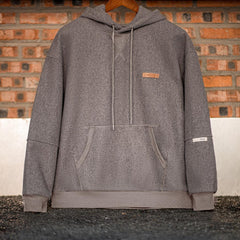 MADEN Herren Schwerer Fleece-Hoodie mit überschnittenen Schultern