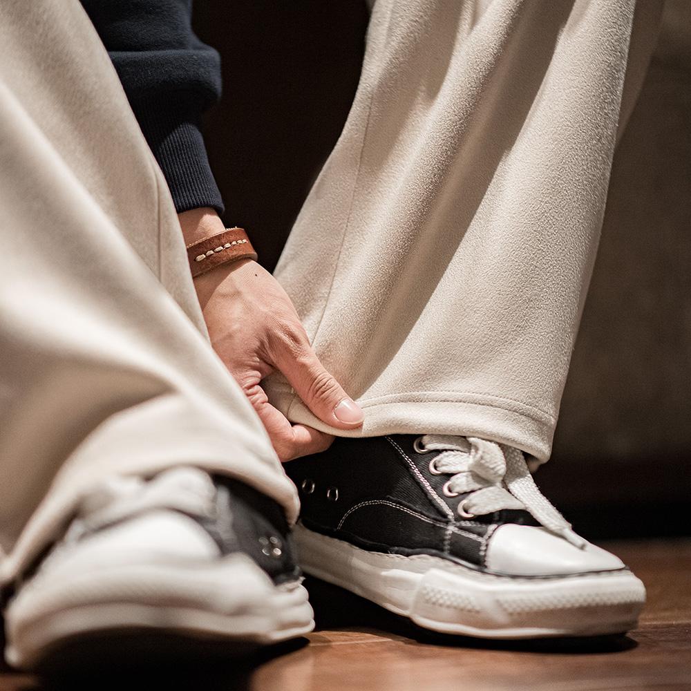 Pantalones anchos de ante cepillado para hombre MADEN