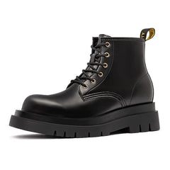 MADEN Vintage Britischer Stil Mid-Top Schnürstiefel
