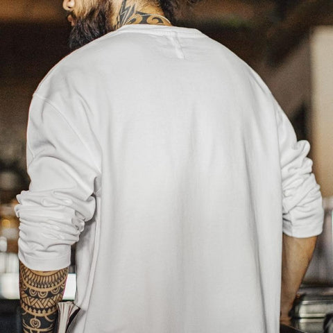 MADEN Langarmshirt, 305 g/m², schweres Material – 100 % Baumwolle, hautfreundlich 