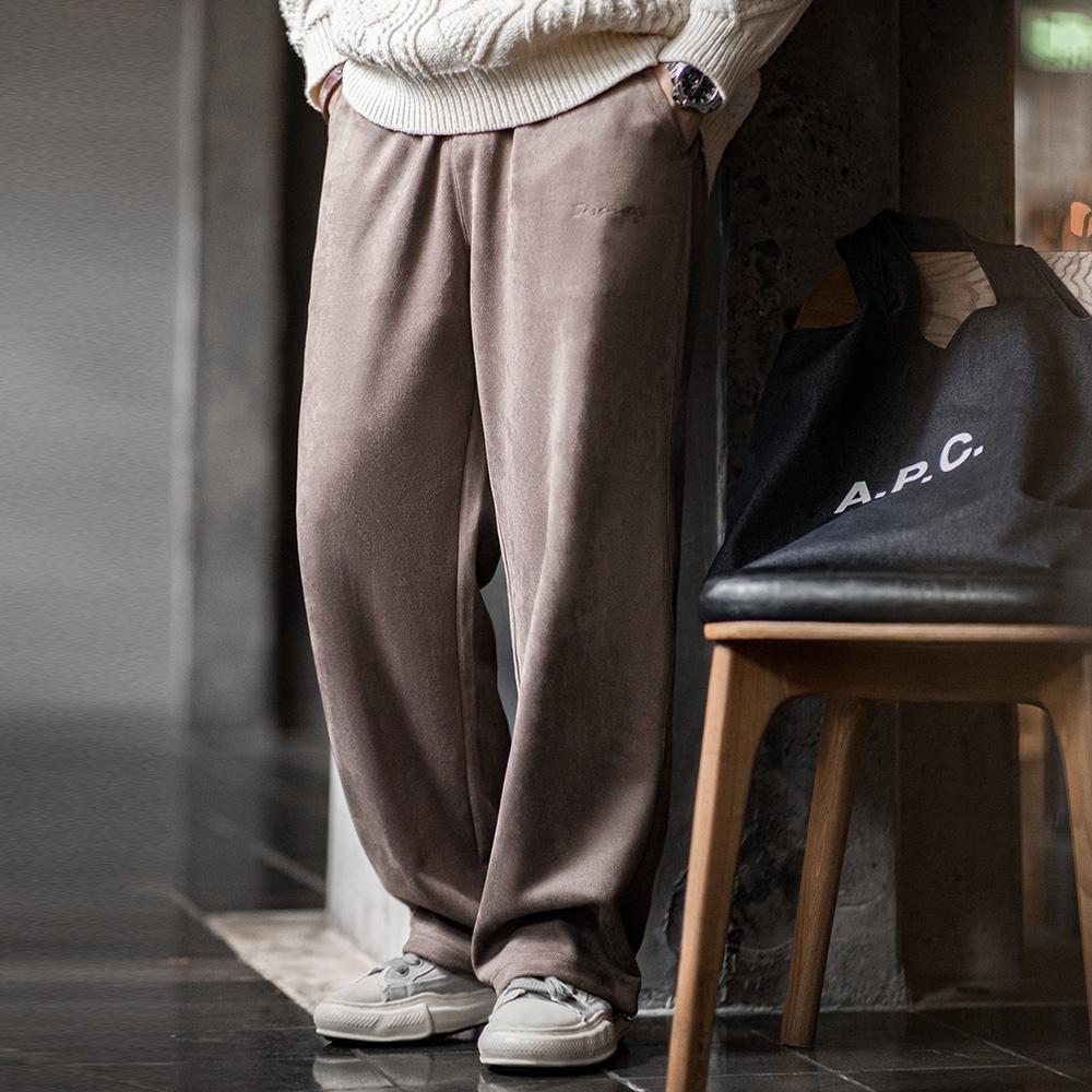 Pantalones anchos de ante cepillado para hombre MADEN