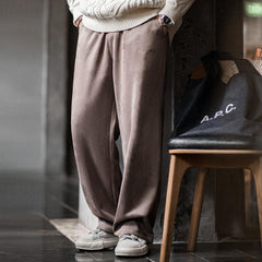 Pantalones anchos de ante cepillado para hombre MADEN