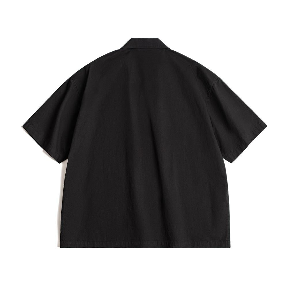 MADEN Cuban Collar Embroidered Short Sleeve Shirt