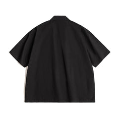 MADEN 쿠반 칼라 자수 반팔 셔츠